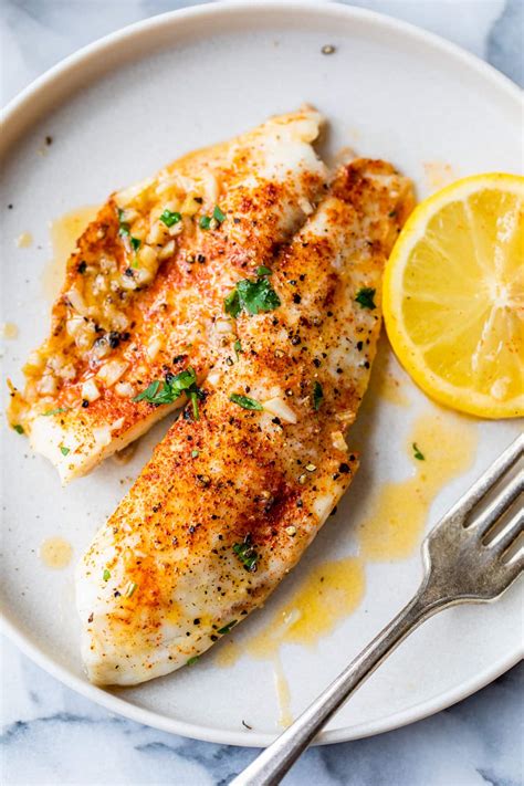 How many carbs are in baked tilapia with anchovy lemon butter - calories, carbs, nutrition